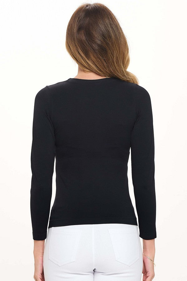 Seamless Round Neck Long Sleeve Top