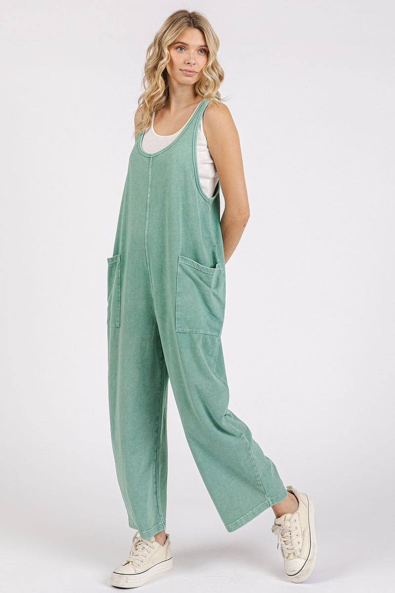 Slouchy Knit Overalls with Front Pockets