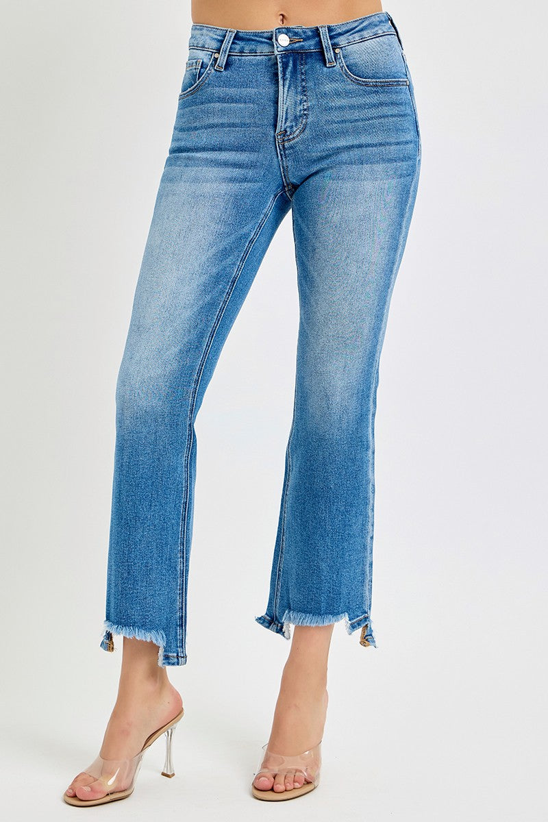 Katy's Mid Rise-Crop Bootcut Hem Jeans