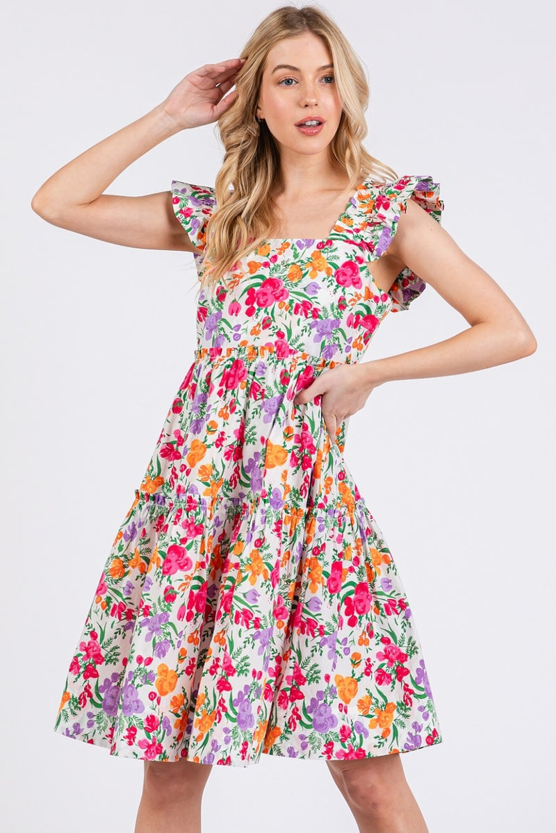 Ivory Multi Floral Dress