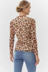 Leopard Print Sheer Top