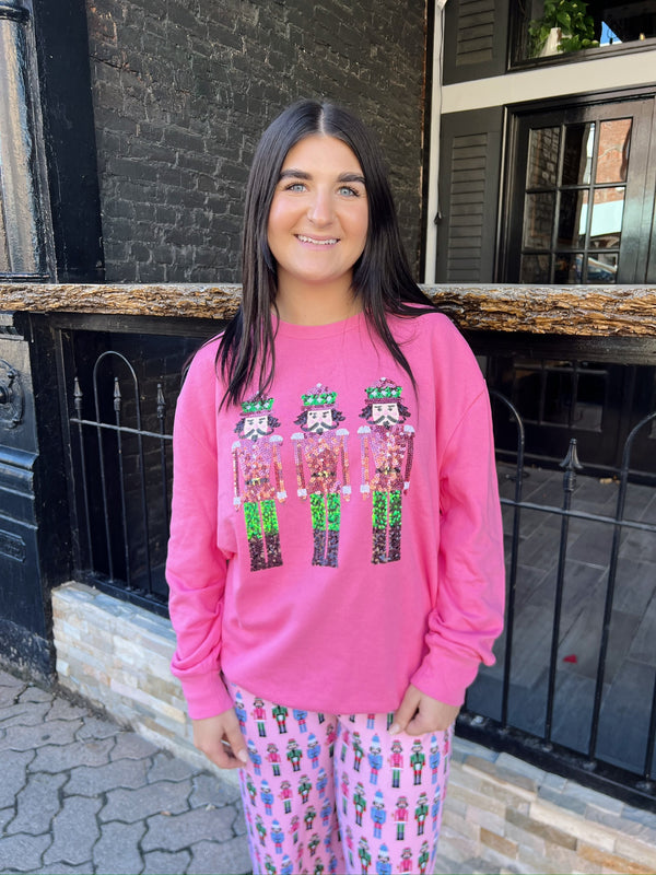 Pink Nutcracker Sequin Sweatshirt