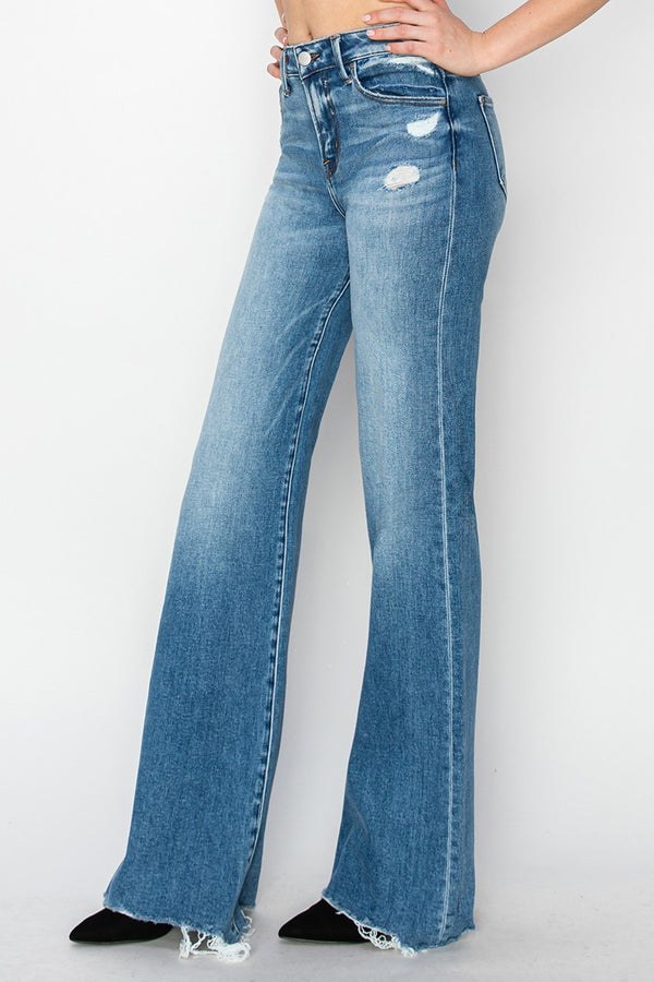 Brette's Mid Rise Medium Wash  Wide Leg Jeans