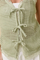 Crochet Vest With Front Ties