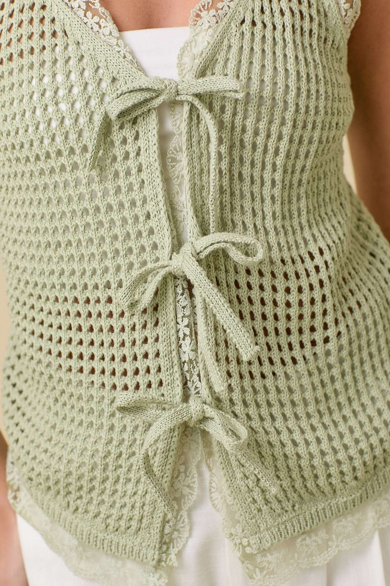 Crochet Vest With Front Ties