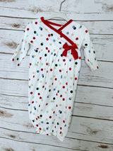 Kids White and Polka Dot Sleeper with Bow