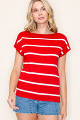 Red Striped Sweater Pullover