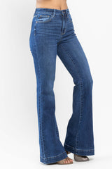 Curvy Amber's High Waisted Wide Hem Flare Jeans