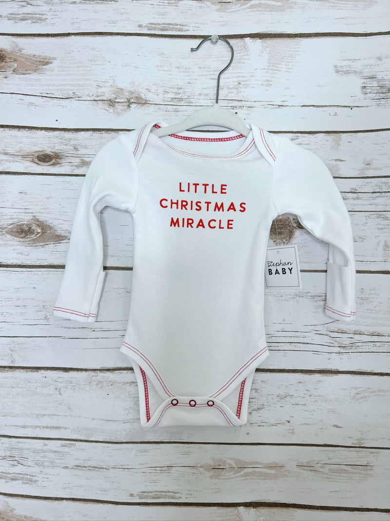 Kids White Little Christmas Miracle Onsie