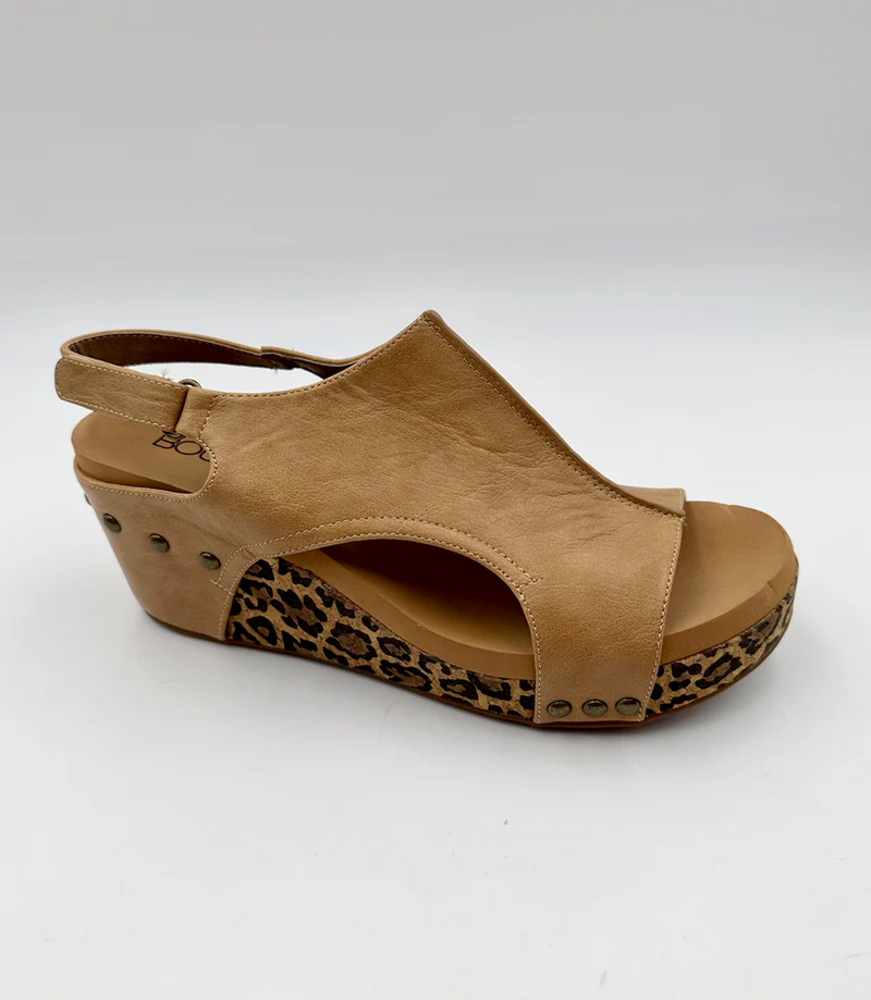 Niko's Taupe Leopard Sandals with Heel