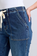 Parker's High Waisted Drawstring Wide Leg Jeans