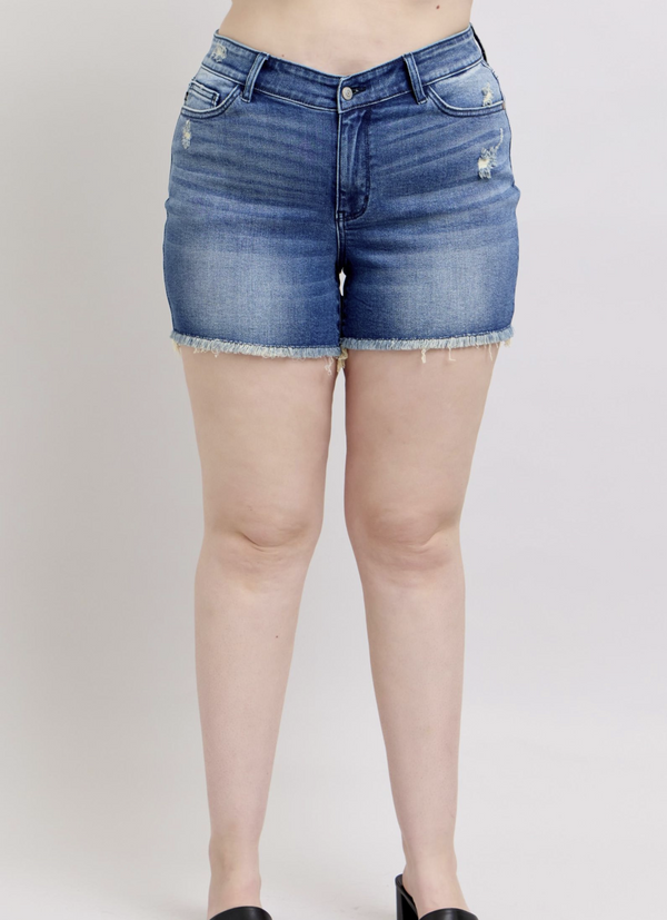 Curvy Preston's High Waist Shorts with Shield Pockets