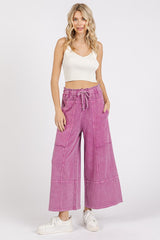 French Terry Knit Wide Leg Pant