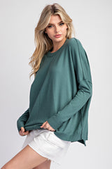 Round Neck Drop Shoulder Sweater