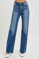 Maple's High Rise Wide Leg Raw Hem Jeans