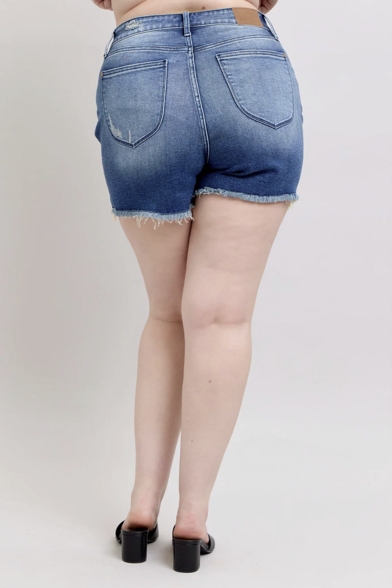 Curvy Preston's High Waist Shorts with Shield Pockets