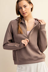 Curvy Ultimate Soft Quarter Zip Hooded Jacket