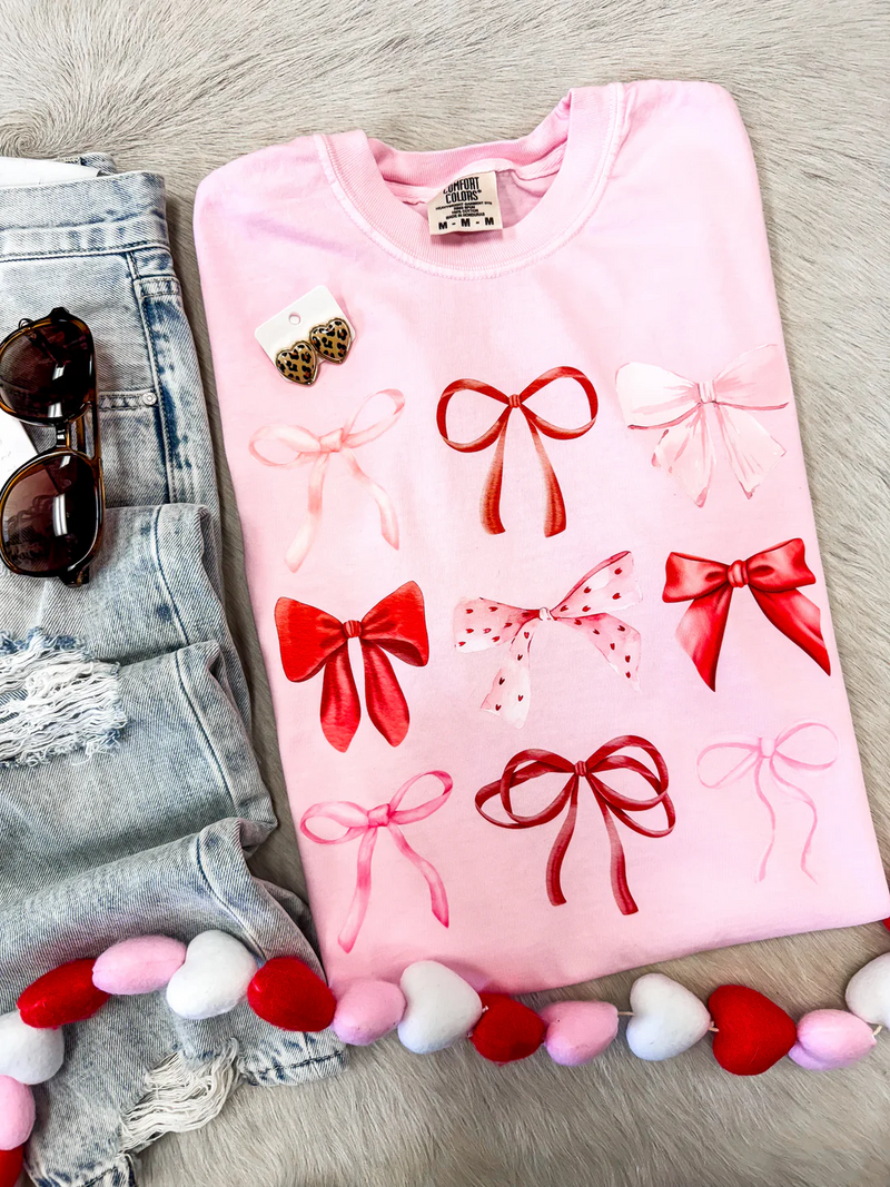 Pink Multi Bow Tee