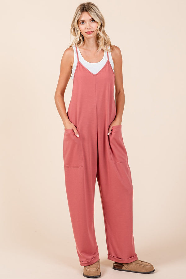 Coral Drop Leg Slouchy Jumpsuit