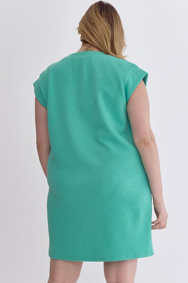 Curvy Mint Textured Dress