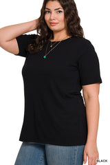 Curvy Basic Short Sleeve Round Neck Tee