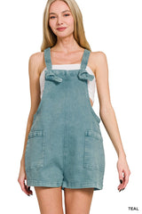 Mineral Wash Knotted Strap Romper