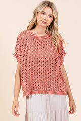 Open Knit Crochet Top