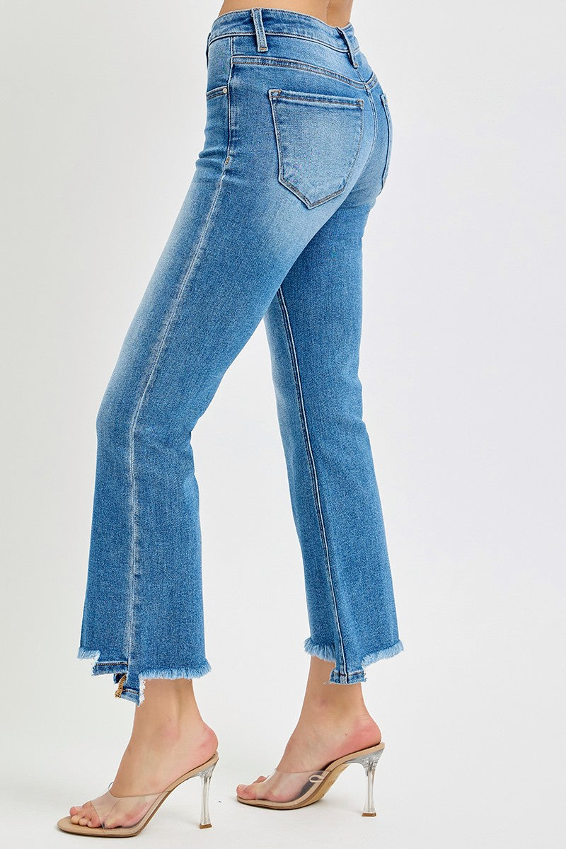 Katy's Mid Rise-Crop Bootcut Hem Jeans