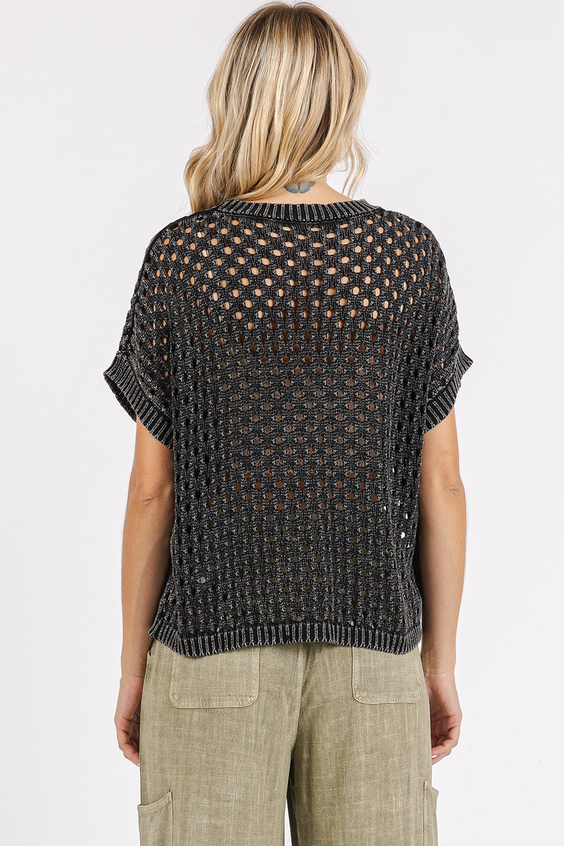 Open Knit Crochet Top