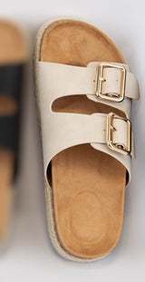 Kirstin's Beige Buckle Sandals