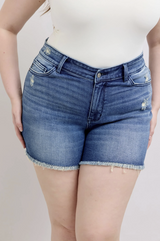 Curvy Preston's High Waist Shorts with Shield Pockets