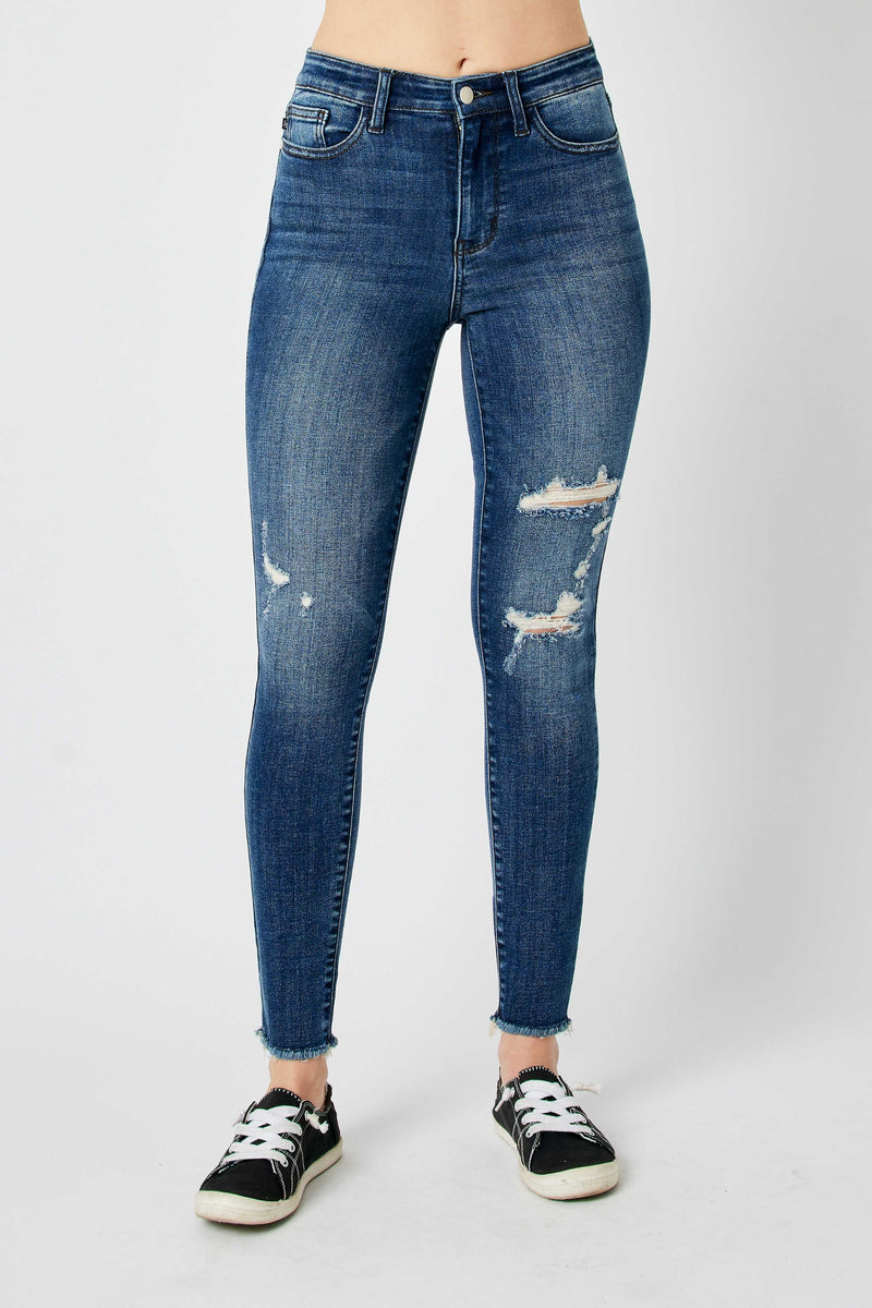 Curvy Vedder's High Rise Distressed Skinny Jeans