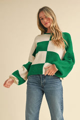 Color Block Back Striped Sweater