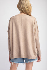 Round Neck Drop Shoulder Sweater