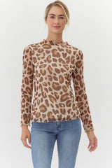 Leopard Print Sheer Top