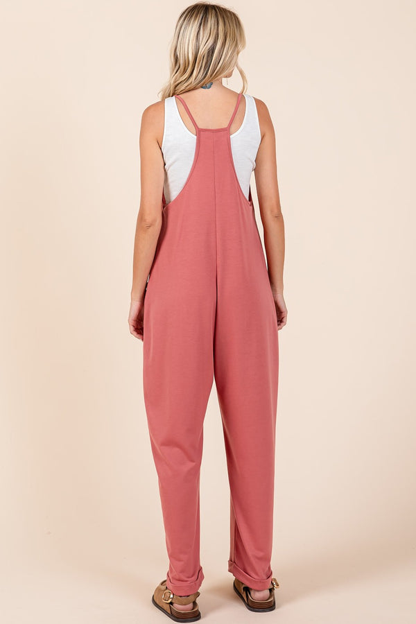 Coral Drop Leg Slouchy Jumpsuit