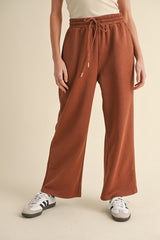 Quilted Wide Leg Drawstring Lounge Pants