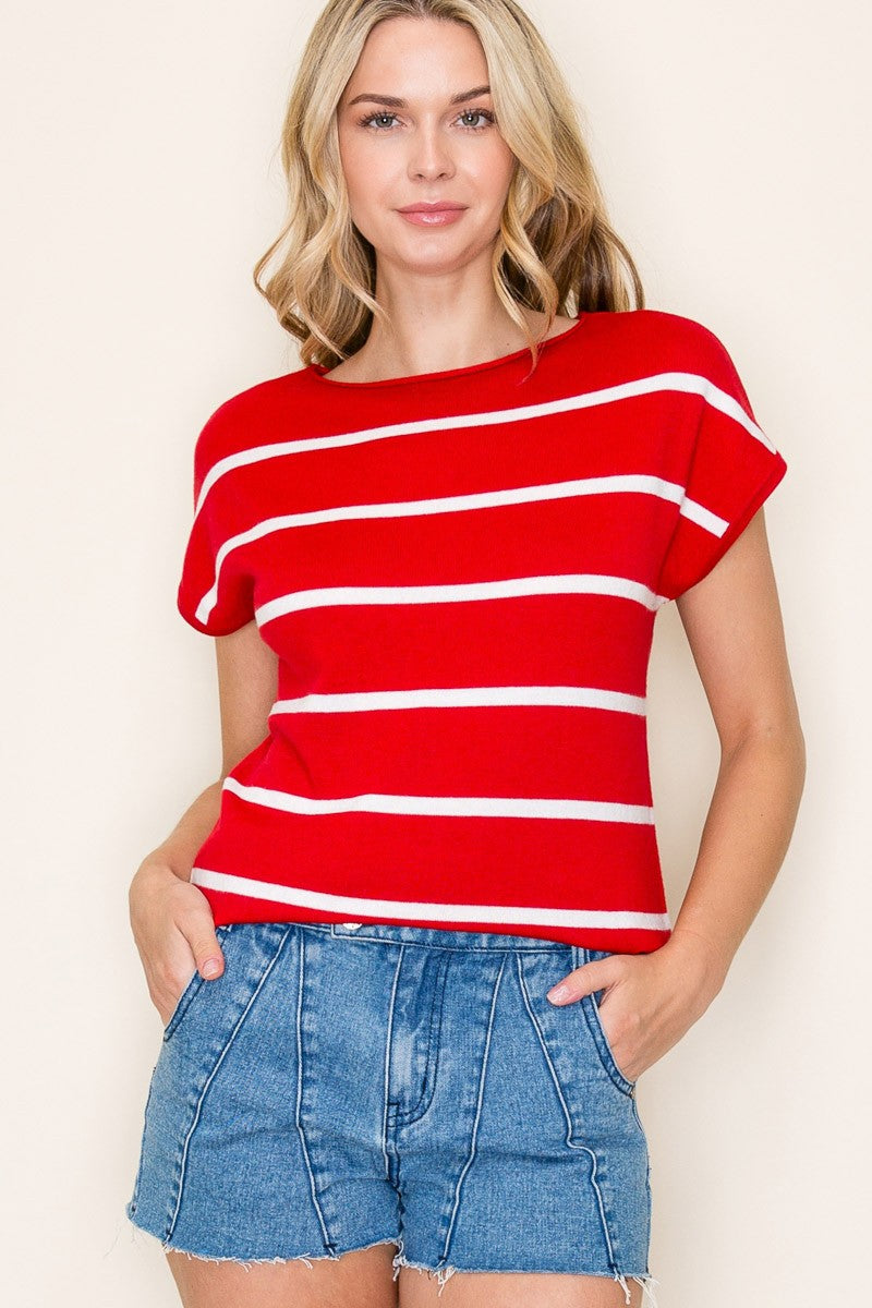 Red Striped Sweater Pullover