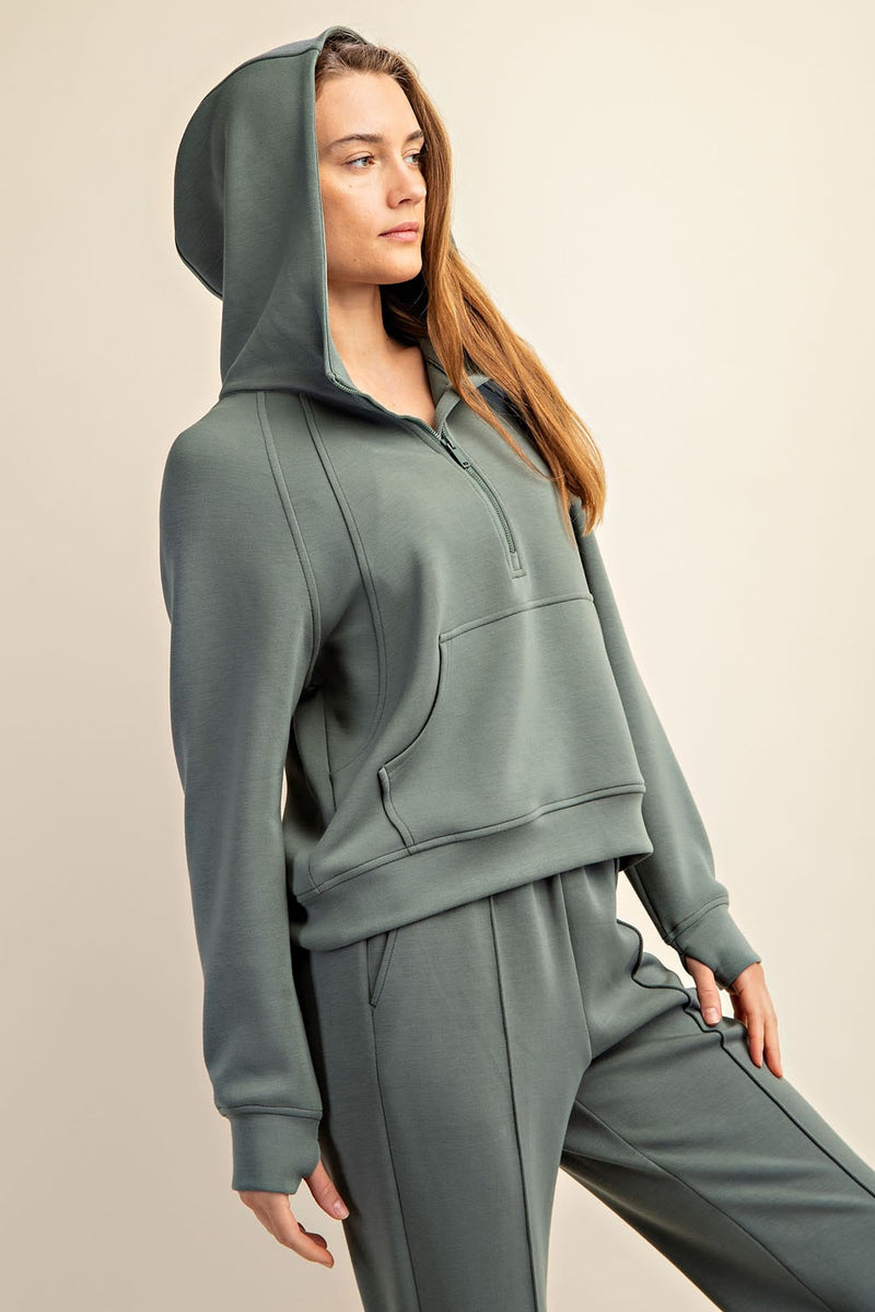 Ultimate Soft Quarter Zip Hooded Jacket