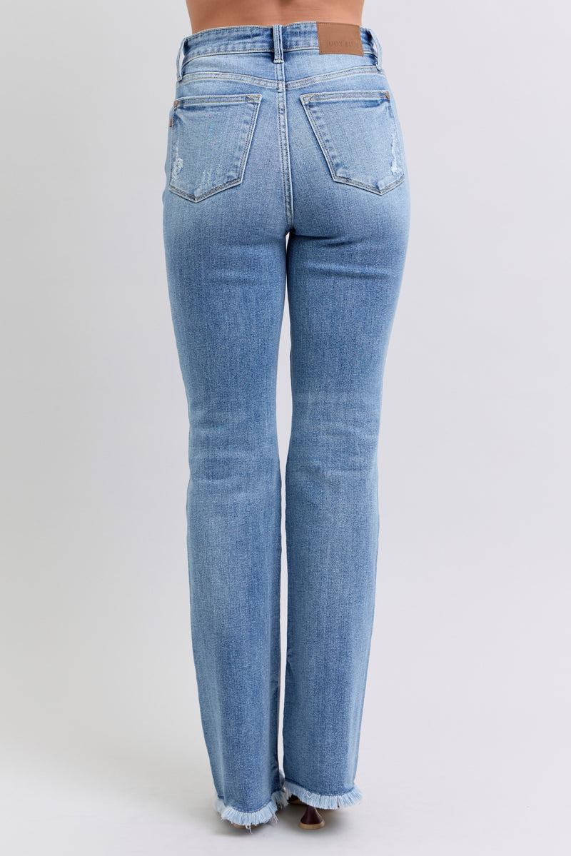 Chayse's High Waist Bootcut With Hem Jeans