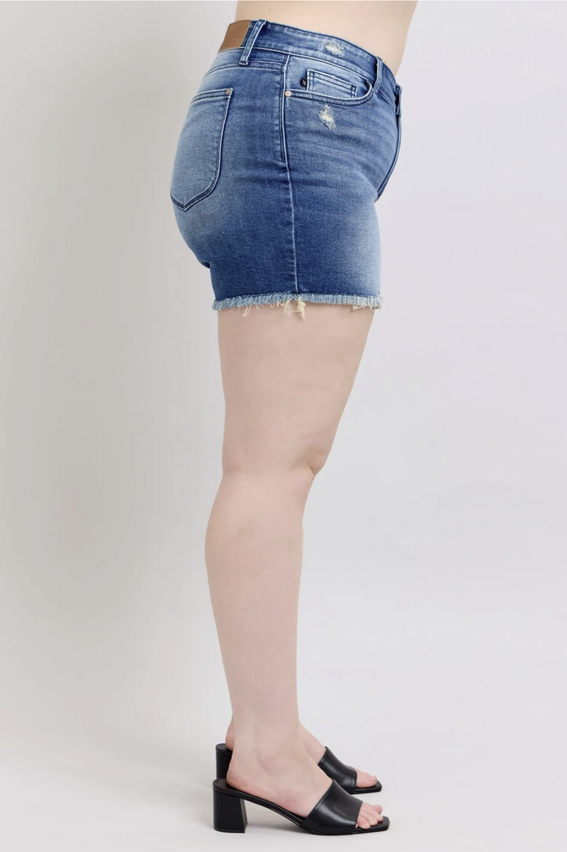 Curvy Preston's High Waist Shorts with Shield Pockets