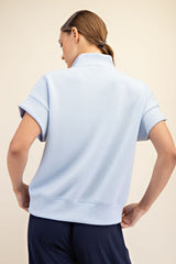 Modal Poly Span Quarter Zip Short Sleeve Top