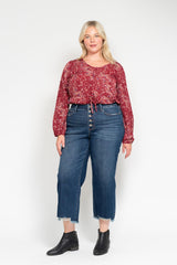 Curvy Austyn's Hem Cropped Wide Leg